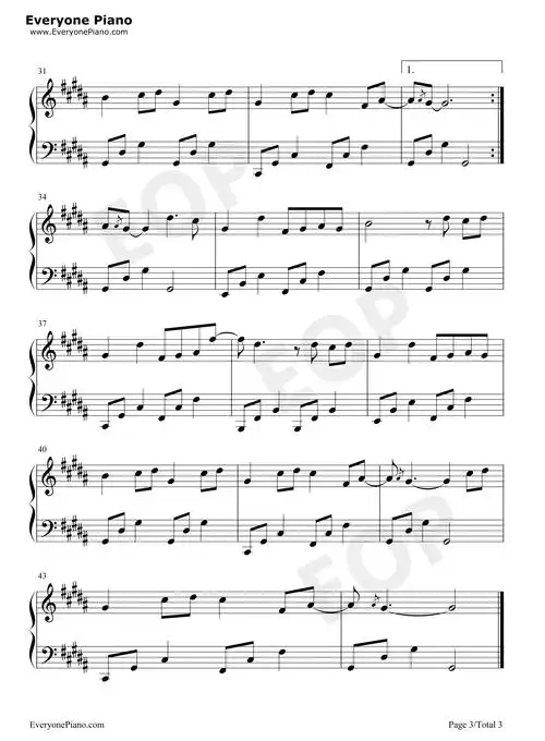 赤伶抖音热歌五线谱预览3