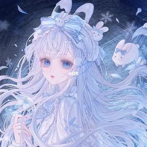 蓝色系女生头像