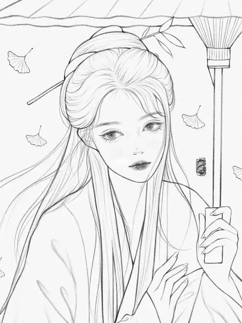 线稿练习古风线稿手绘头像佳儿团练