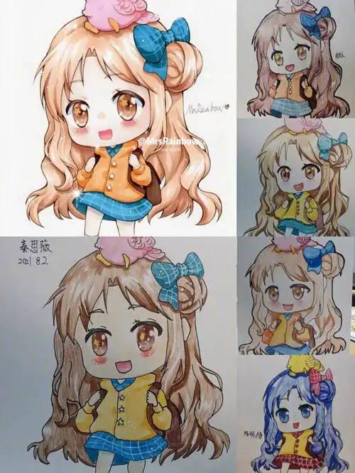 彩铅动漫人物临摹