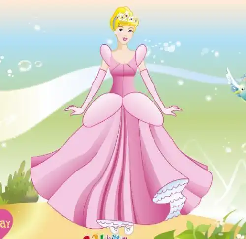 灰姑娘公主裙的简笔画