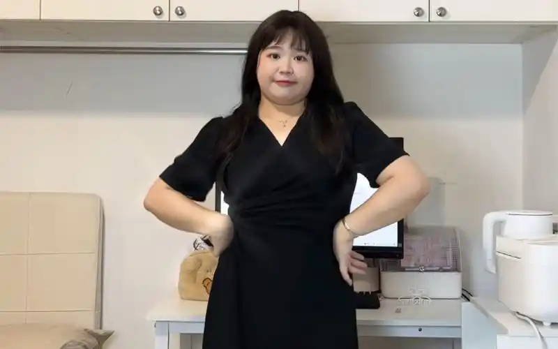 160cm 150斤|v领赫本风显瘦连衣裙~绿色显白!黑色显瘦!