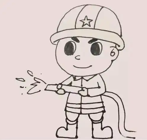 消防员怎么画简单消防员简笔画步骤图解教程幼儿小班消防安全简笔画