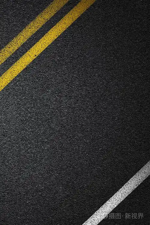 水平划分的白色和黄色条纹的柏油的马路.纹理的停机坪上,顶视图