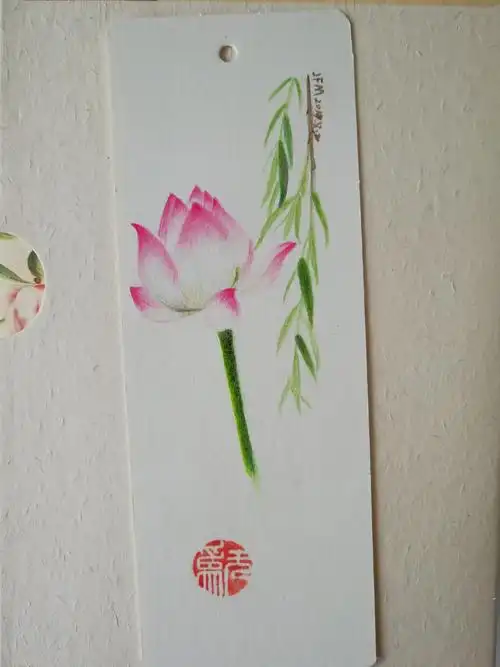 彩铅绘:书签——相依