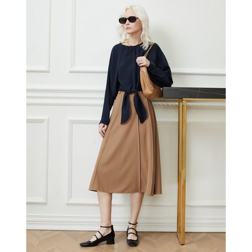 下摆打结收腰女士长袖衬衣