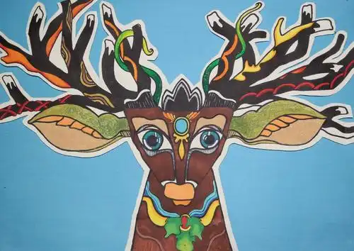 《藏羚羊》 杨佳于梅(旺苍县一.一画室)