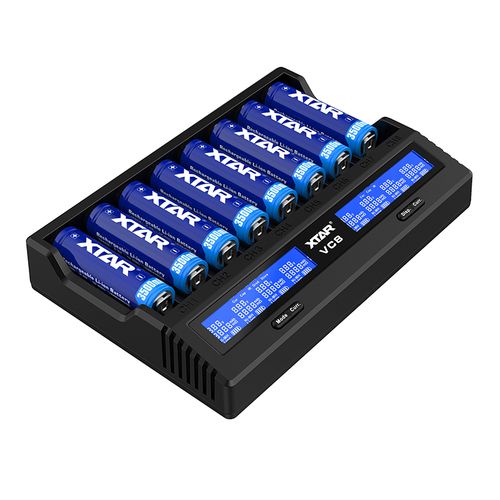多功能快充 21700 xtar爱克斯达vc8 镍氢电池8槽智能充电器 18650