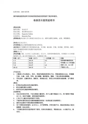 布洛芬片使用说明书