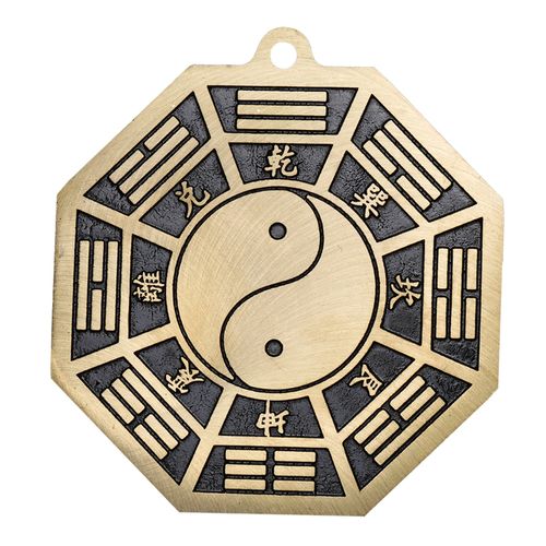 纯铜太极八卦凸镜挂件阴阳平面镜家用门口太极图摆件