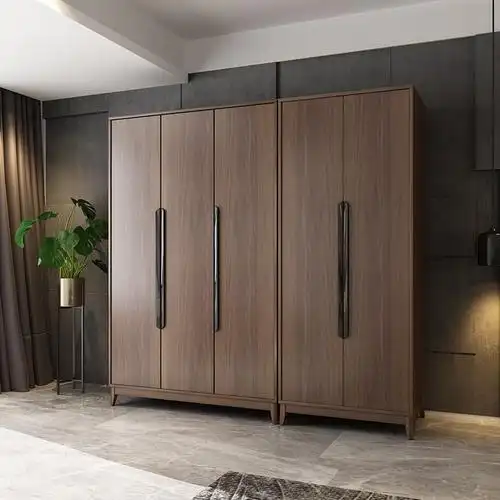 简约组装衣柜经济型穿衣镜实木北欧平开门