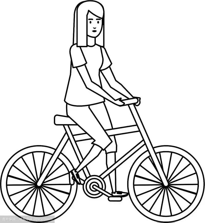 年轻女子骑自行车