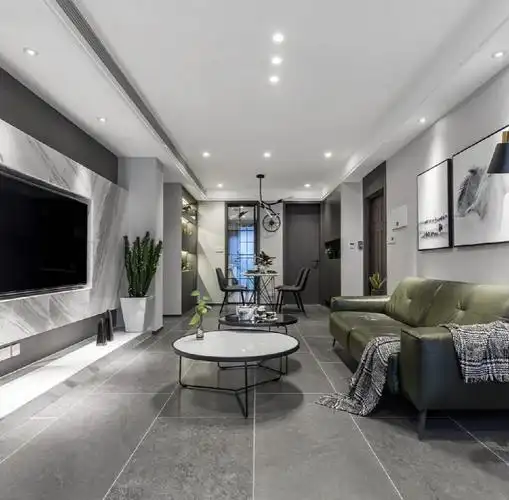 110㎡现代简约二居装修案例_效果图_土巴兔装修网