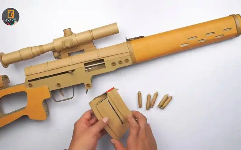 纸板枪图纸纸板98k尺寸图纸用纸板制作一把dragunov狙击玩具步枪型号