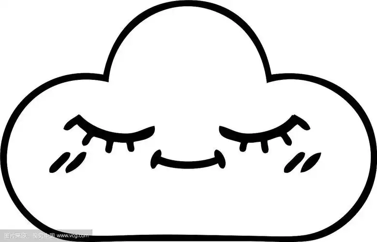 线画卡通白云