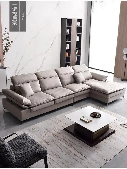 布艺沙发客厅大户型轻奢北欧科技布沙发2021年新款布艺三人位客厅现代