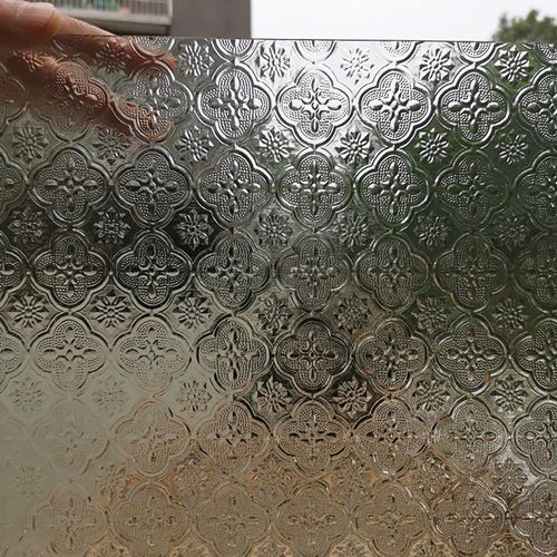 晶梵海棠压花艺术玻璃彩色中式怀旧复古满洲窗玻璃可钢化彩绘定做