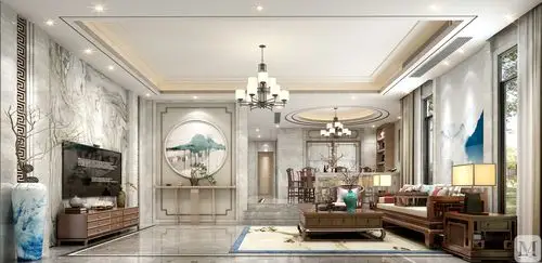 8万508㎡中式别墅装修嘉宏锦城新中式-红星美凯龙家装效果图