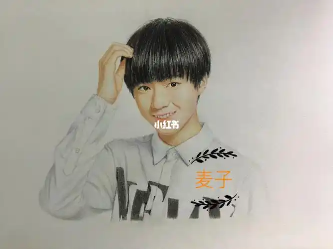 几年前画的#寻找小红书绘画大神  #画画  #彩铅手绘  #素描  #王俊凯