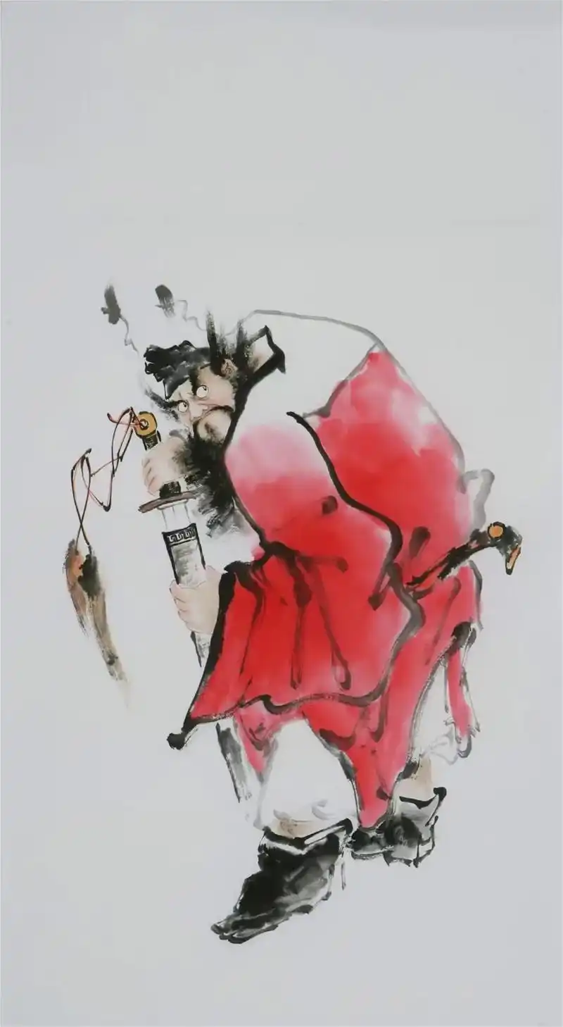 水墨写意  如此传神豪气的钟馗水墨画竟出自女子之手,的确令 - 抖音