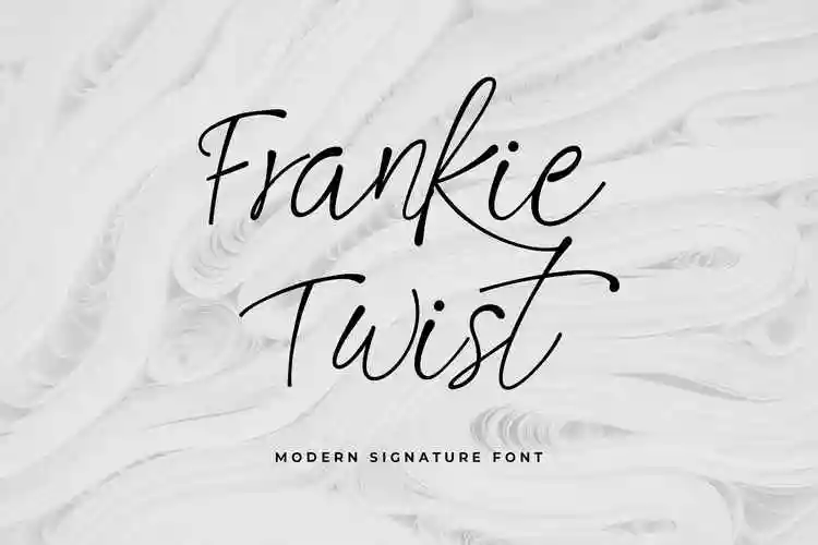 时尚品牌设计英文细线条字体frankietwistsignaturefont