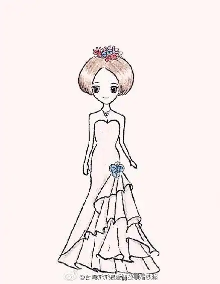 婚纱小女孩简笔画搜索