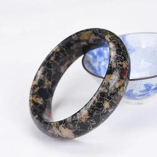 河南汝阳梅花玉手镯天然安山玉石玉器玉镯复古中国风直播货源批发