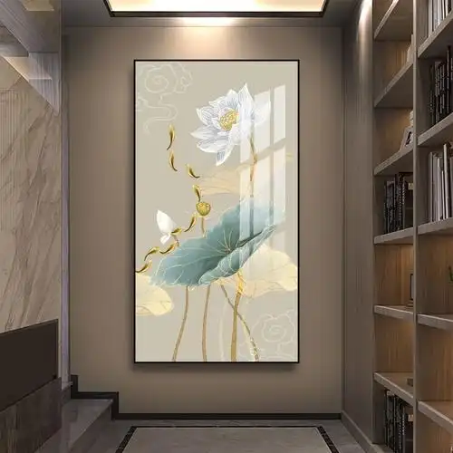 装饰画玄关画竖版过道进门挂画客厅走廊尽头简约现代壁画北极象玄关