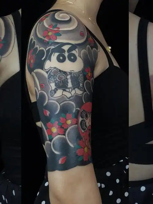 半臂_纹身图案手稿图片_点刺青·点点的纹身作品集