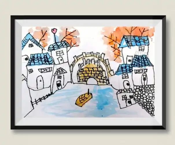 江南水乡儿童画幼儿画