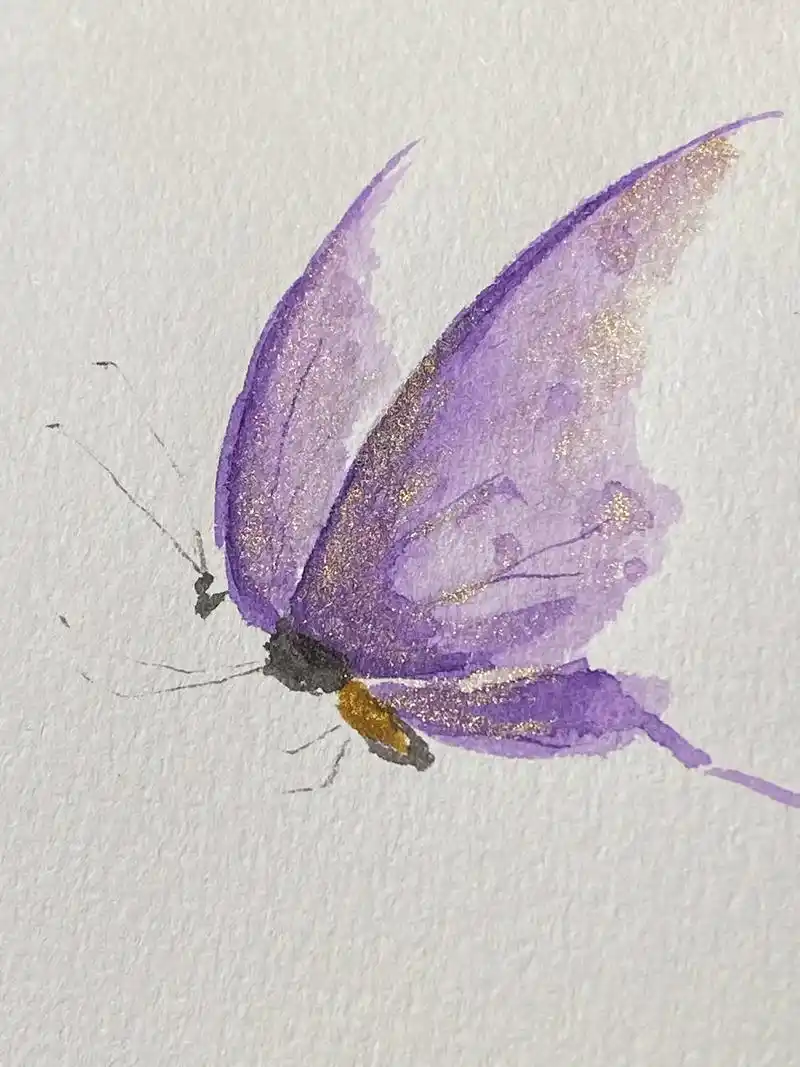 唯美古风小蝴蝶只需3步 左滑附过程.#一学就会系列 #手绘  - 抖音