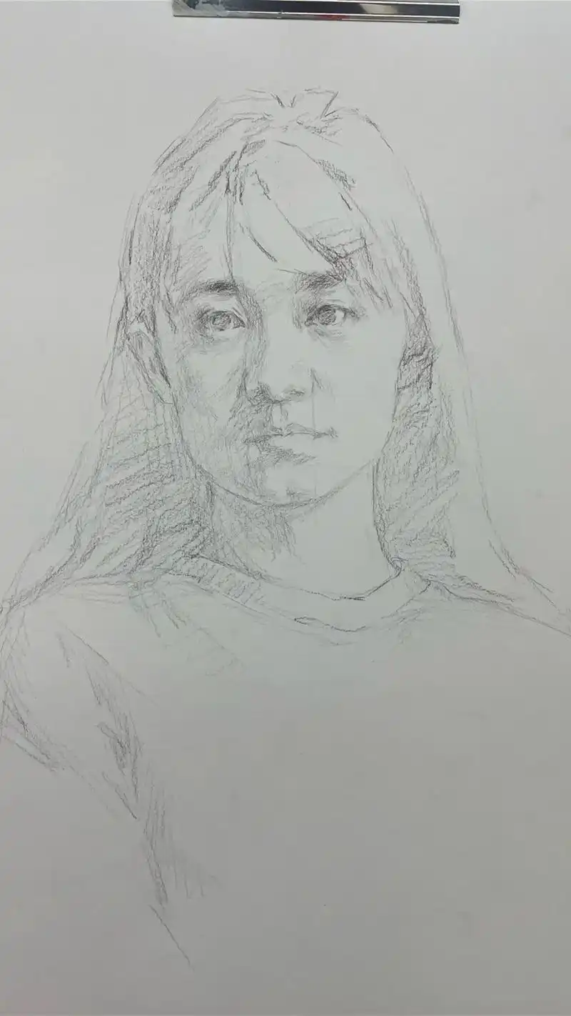 原创素描头像.#绘画过程分享 #人物肖像 #美术生 - 抖音