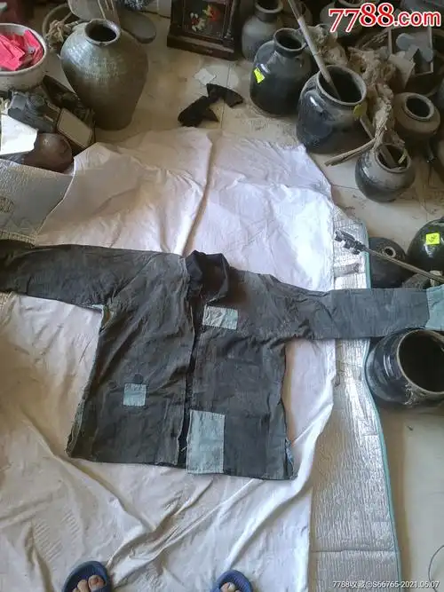 怀旧民国老手工补丁落色上衣