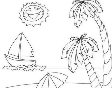 夏天风景简笔画 夏天风景简笔画带颜色