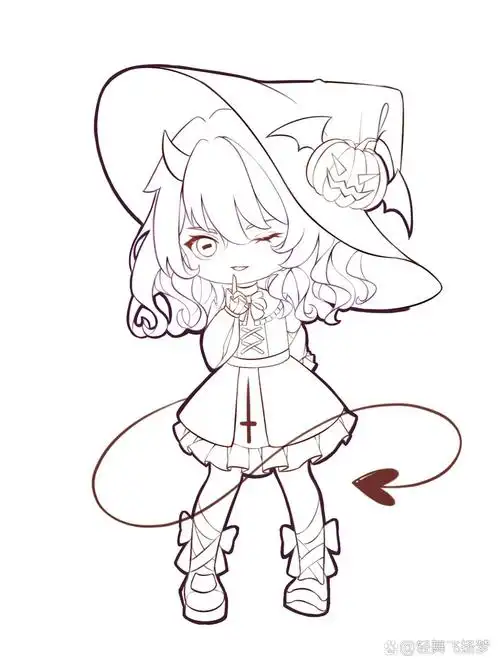 q版万圣节小魔女|q版可爱人物