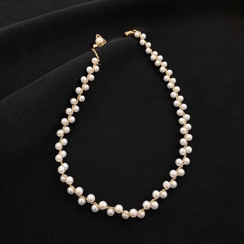 气质网红红珍珠项链ins小众设计短款锁骨简约项链