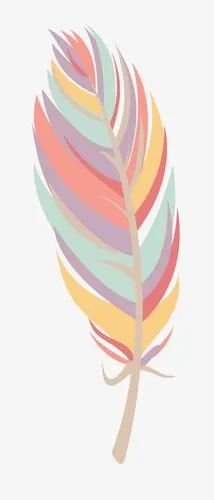 卡通手绘卡通手绘彩色的羽毛