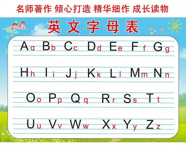 【优品】26个英文字母表挂图小学生二十六个英文字母表儿童拼音大小写
