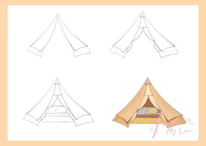 但是因为疫情去不了把心目的露营画下来本想画个帐篷简笔,结果画了个