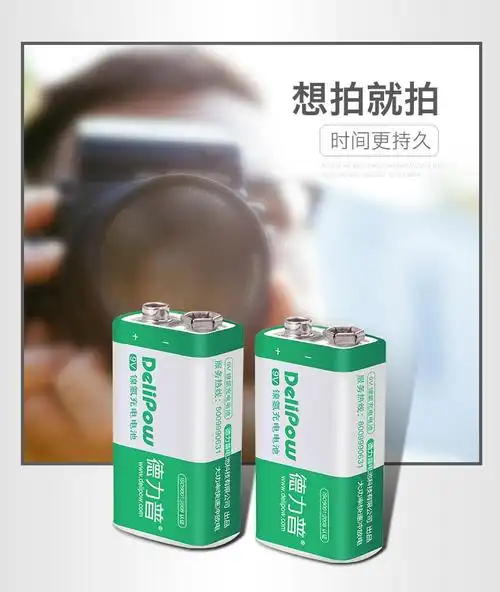 德力普delipow充电电池9v9伏6f22电池充电器套装适用于无线麦克风万用