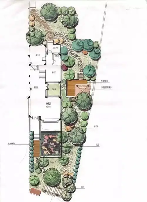 100款园林庭院手绘彩色平面图