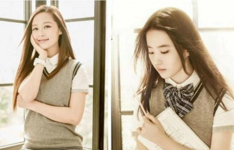 李沁撞上刘亦菲相差3岁同穿校服差距不是一般的大