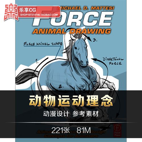 force动物运动的画法素描动物运动姿态动作轨迹 手绘美术资料素材