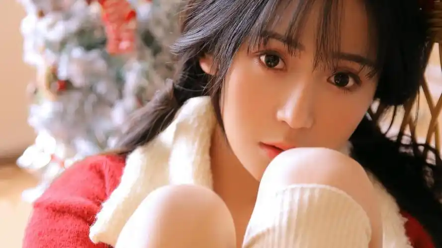 长发美女圣诞主题私房迷人写真,高清壁纸图片,大陆美女-回车桌面