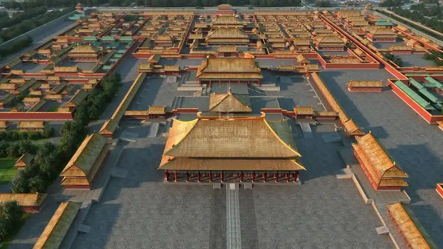 鸟瞰故宫全景 写实鸟瞰穿云层看大殿 古建筑 宫殿 皇宫 故宫大鸟瞰到