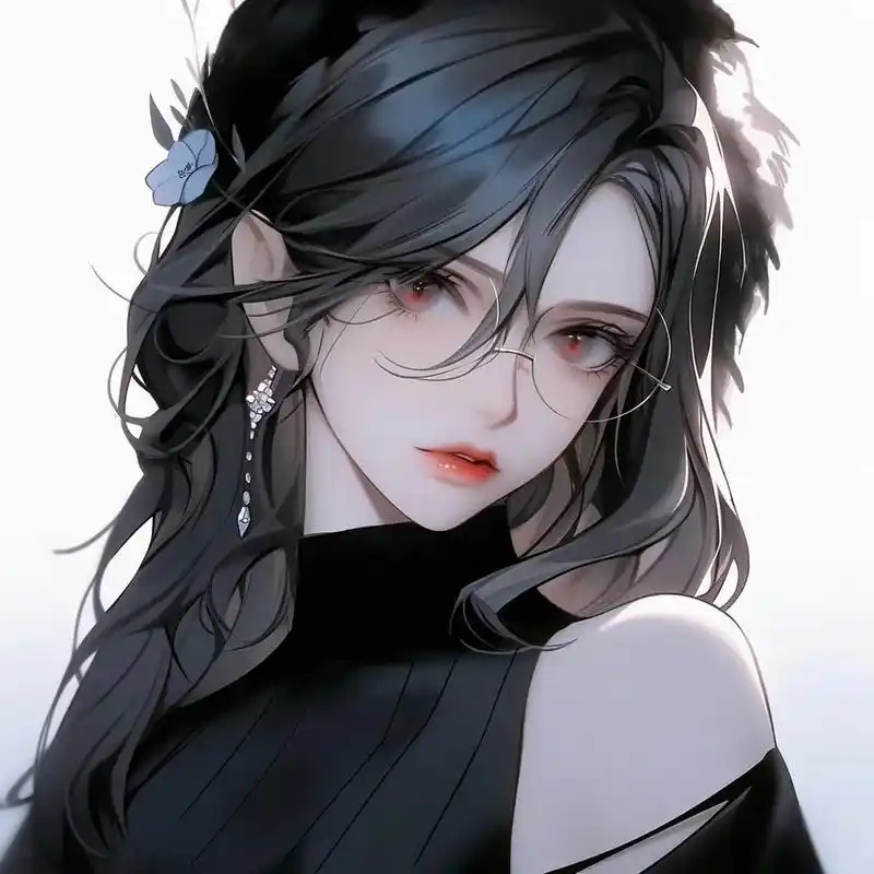 动漫头像和壁纸# 冷艳气质戴眼镜系列女生头像 676767#九月