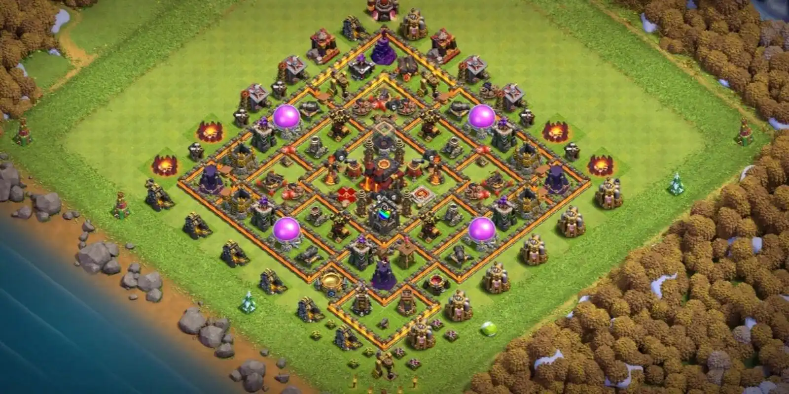 部落冲突 部落冲突十本阵型设计 纯自己手工设计 礼貌取阵型 么么叽