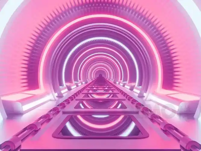 4k画质紫色霓虹灯光空间穿梭最好的舞台动感炫酷爵士街舞年会演出背景