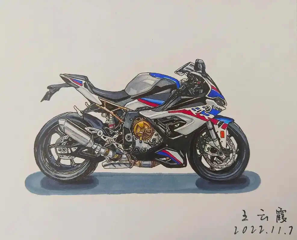 机车#马克笔绘画#宝马s1000rr#摩托车#日常绘画 - 抖音
