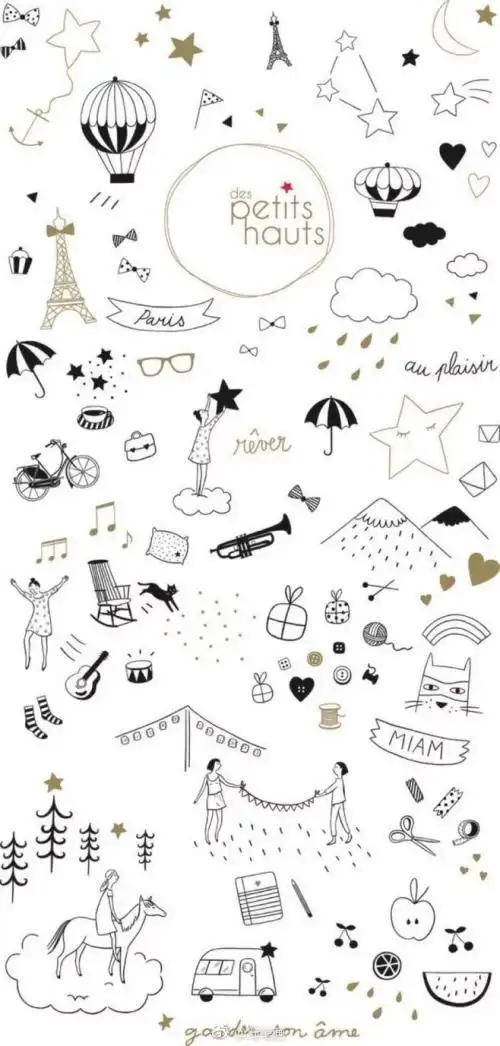 小清新简笔画手帐素材大合集可以说非常仙女了